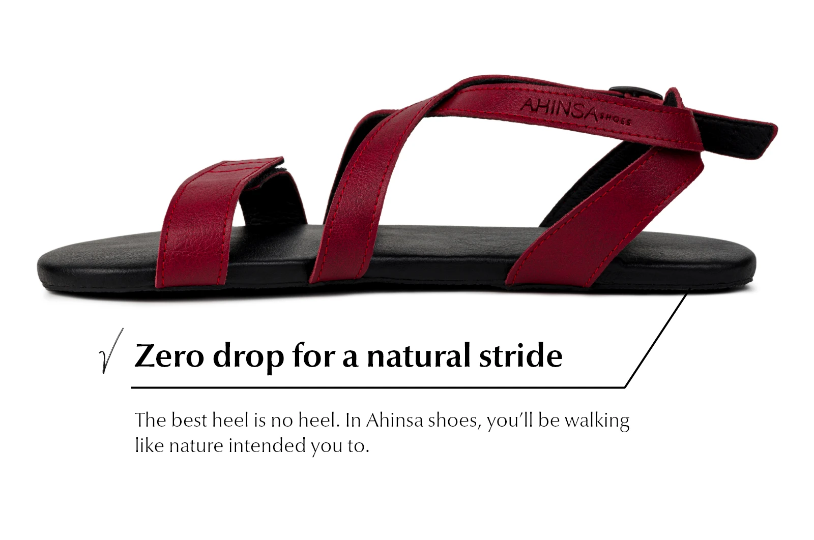 Сандалии Ahinsa Hava Barefoot — бордовый, фото 4