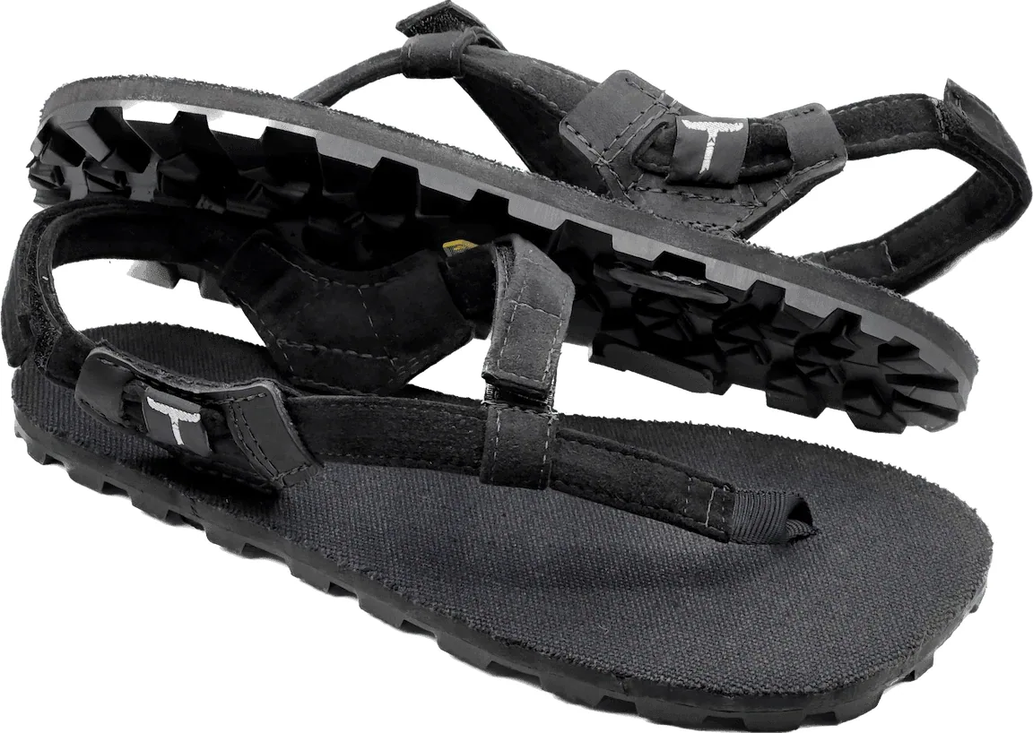 Сандалии Toetem Frontier BlackBear 3.0 — чёрное конопляное покрытие, чёрные ремешки, стандартная колодка — фото 1 из 3