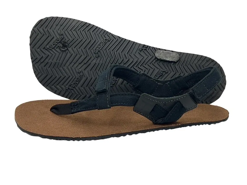 Сандалии Toetem BlackBear 3.0 — коричневое конопляное покрытие, чёрные ремешки, широкая колодка EW — фото 1 из 3